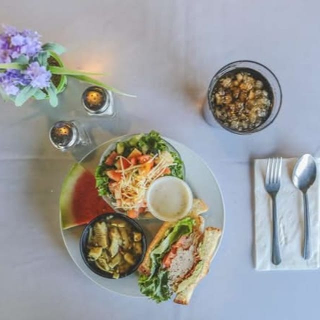 Side Salad & Half Sandwich.